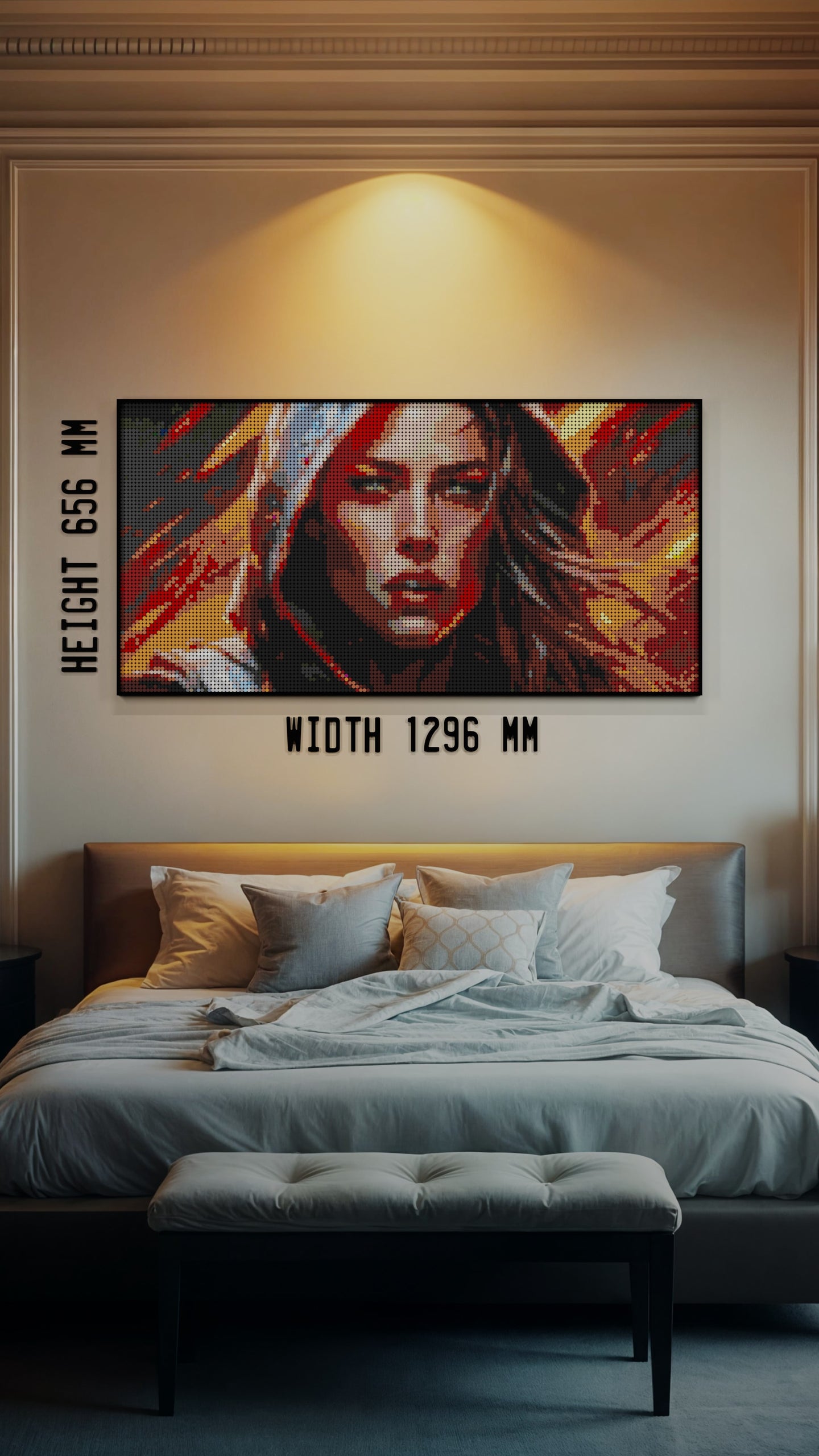 Leona Hellfire LEGO® Style mosaic pixel art design for display